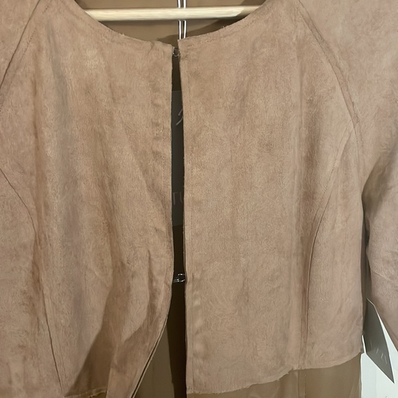 Tuzzi Brown Faux Leather and Suede Long Top Size 8 - Picture 8 of 16